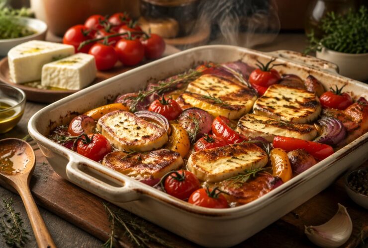 Hairy Bikers Halloumi Tray Bake Recipe