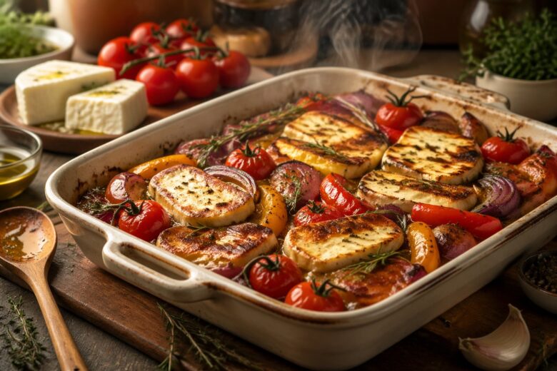 Hairy Bikers Halloumi Tray Bake Recipe