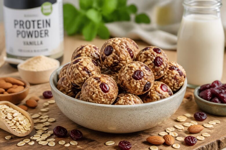 High Protein Cranberry Energy Balls Recipe