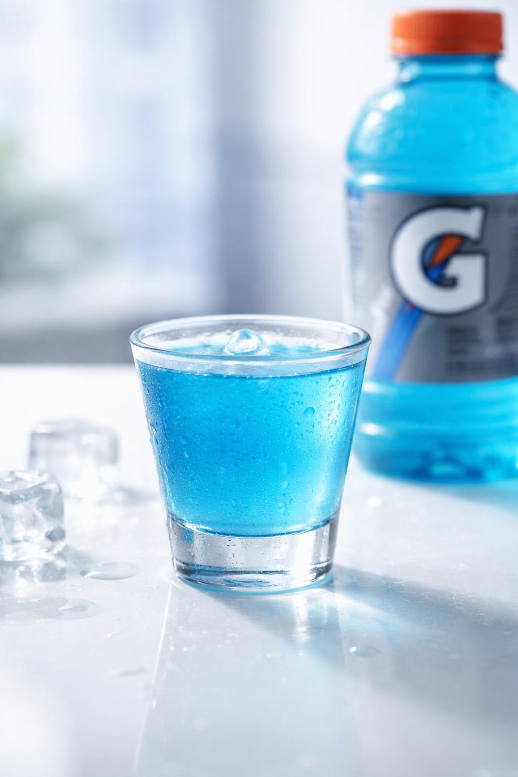 Blue Gatorade Shot