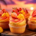 Mango Strawberry Sunset Cupcakes Recipe